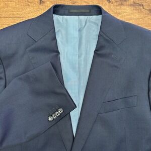 Tailored Dormeuil Exel Mens US 46* Navy Wool Blazer Luxury Professional Career